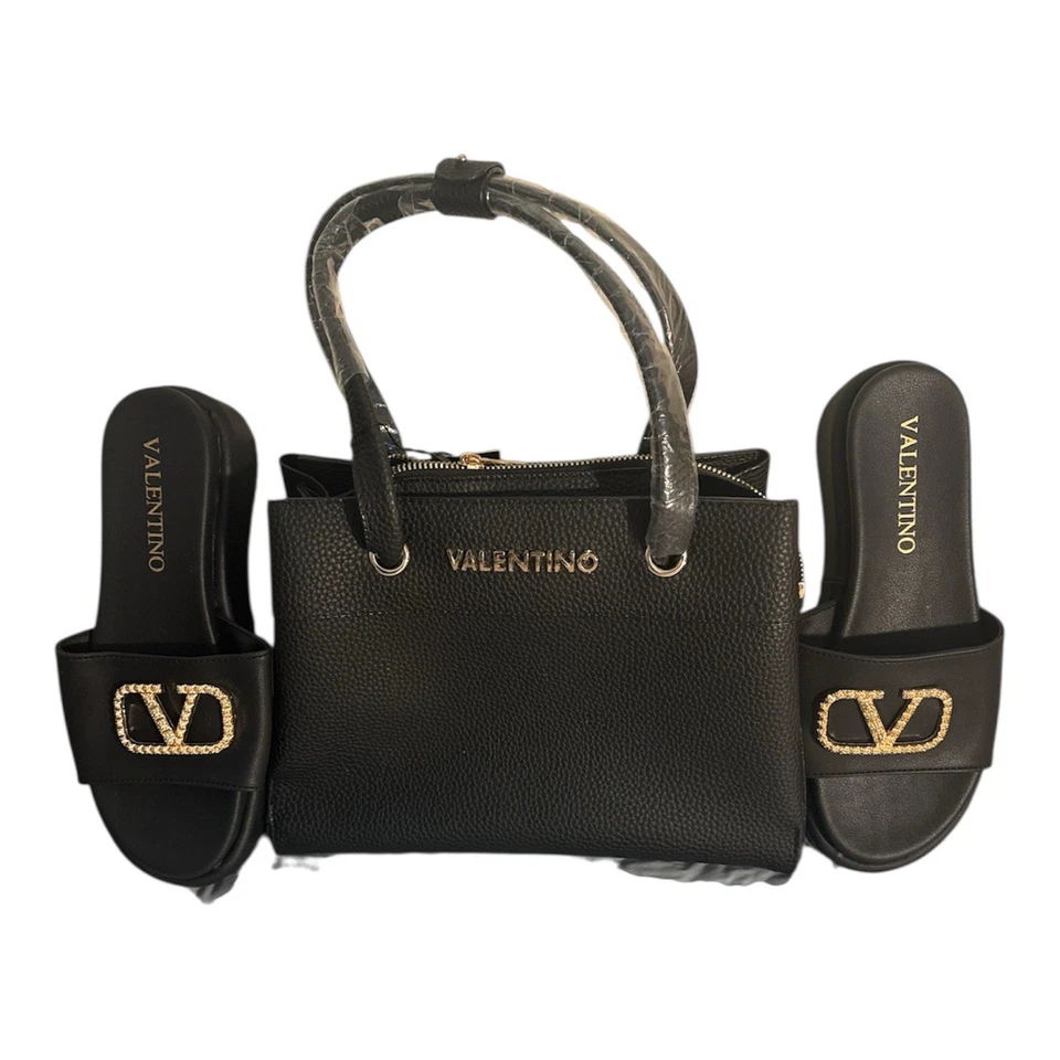 Valentino Garavani Black VLogo PM PlatfoRubber Slide Sandals, size 38 - Image 1 of 1