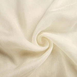 55'' Wide Solid Silk Crinkled Chiffon Fabric Scarf Wedding Gauze Georgette Crepe - Picture 1 of 26