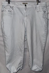 Nine West 14 weiße Chrystie Capri Jeans Stretch Baumwolle Mid Rise Cropped - Bild 1 von 6