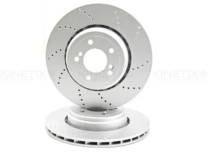 FOR BMW M3 E90 E92 E93 REAR LEFT RIGHT CROSS DRILLED BRAKE DISCS 350mm X 24mm - Picture 1 of 9