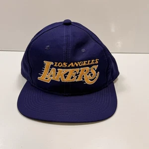 Vtg Script NBA Los Angeles Lakers Snapback Hat TWILL Youngan Sports Specialties - Picture 1 of 12