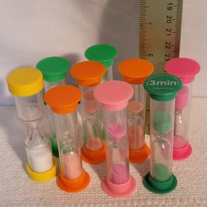 9 Sand Hourglass Timers for School, Games & Cooking 90 Sec, 45 Min, 3 min. X 7  - Picture 1 of 2