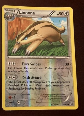 Linoone 112/160 XY Primal Clash Reverse Holo Pokémon TCG Card - Image 1 of 2
