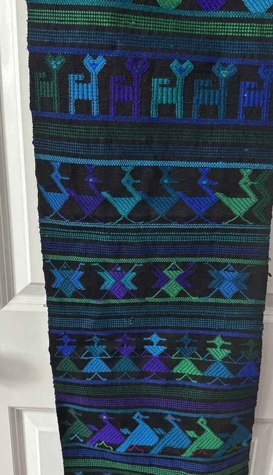 Handwoven Guatemalan Wool Table Runner 60"x12.5" in Excellent Condition - Image 1 of 4