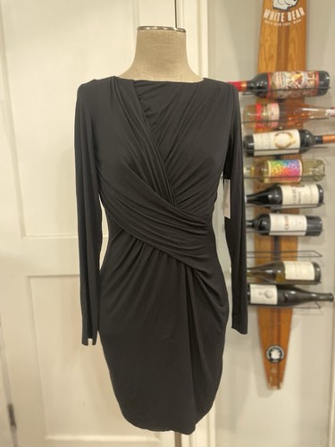 UNDERCOVER Abito donna drappeggiato clandestino nero Bailey 44 nuovo con etichette maglia media LBD