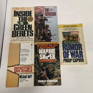 Vintage Military War Paperback Book Lot of 5, Marines, Barets, All Different  - Imagen 1 de 8