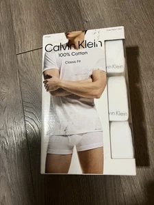 3 Calvin Klein Cotton Crew Neck T-shirts Size Small New - Picture 1 of 3