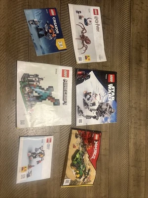 Assorted Lego Booklets (6) Star Wars, Minecraft, Ninjago, Harry Potter, Lego - Image 1 of 4