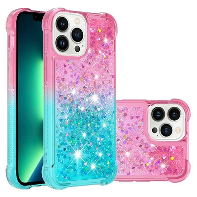 Gradient Quicksand Liquid Glitter Case Shockproof Cover Women For Various Phone - Image 1 of 4