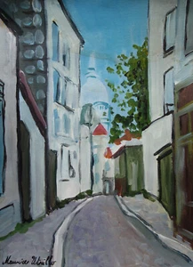 Rare unique French Impressionist painting, Paris, signed Maurice Utrillo - Picture 1 of 9