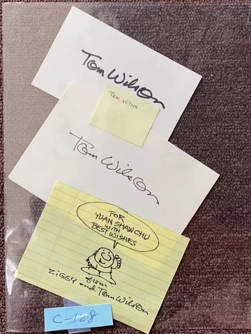 TOM WILSON Cartoonist Real Hand Signed and Drawing Sketch 10x8.5 C-127 Cover