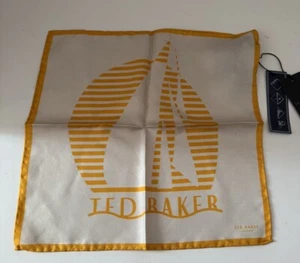 Ted Baker $50 Sunsail Printed Silk Pocket Square BNWT Handkerchief - Picture 1 of 7