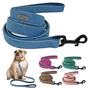 Large Dog Leash Pet Leads Genuine Leather with Padded Handle 120cm Heavy Duty - Picture 1 of 27