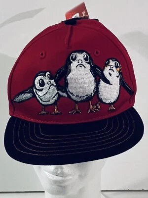 NUEVO Disney Star Wars Sombrero Gorra Niño Rojo Snap Back Porg Ahch-To Island Foto 1 de 4