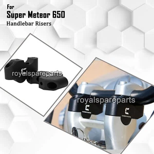 Fit For Royal Enfield Super Meteor 650 "Premium Offset Handlebar Riser, Black" - Picture 1 of 6