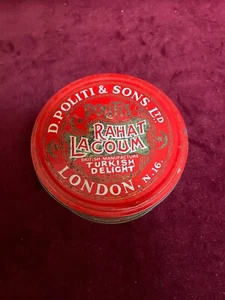Vintage Tin D. Politi & Sons Ltd London - Turkish Delight - Original Price Tags - Picture 1 of 8