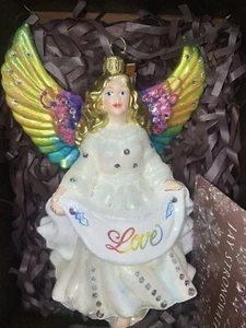 JAY STRONGWATER 7.5" ADORNO DE CRISTAL LOVE ANGEL NUEVO - Imagen 1 de 7