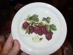 PORTMEIRION POMONA RAREST ITEM EVER WILMOT'S EARLY RED GOOSEBERRY B&B PLATE MNT - Picture 1 of 6