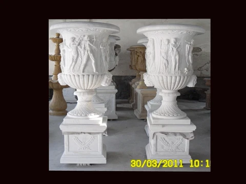 MONUMENTAL HAND CARVED MARBLE CLASSICAL URNS MU25 Cover
