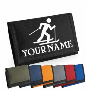 Childs Wallet Personalised Skiing Wallet Girls Boys Wallet Purse Card Coin - Picture 1 of 13