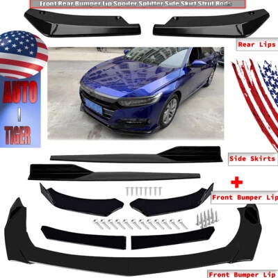For Honda Insight 2000-22 Front Bumper Lip Spoiler Splitter Body Kit+Side Skirts - Image 1 of 4