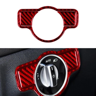 Interruptor de botón de fibra de carbono rojo para Mercedes-Benz A C E CLA GLA B Foto 1 de 4