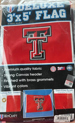 WinCraft Officially Licensed Texas Tech 3” x 5” flag Cover
