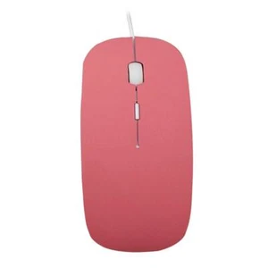Ultrathin Slim USB Optical Wired Mouse 1600DPI for PC Laptop Windows Pink - Picture 1 of 7