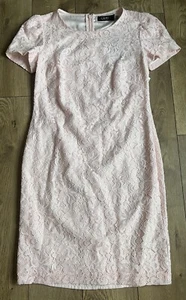 NEW Lauren Ralph Lauren  Lace Pale Pink  Lined Short Sleeve Dress Size 4 - Picture 1 of 4