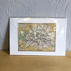METROPOLITAIN "Metro Map" 7 x 5.5 of Paris, France by A. Leconte Editeur - Picture 1 of 5