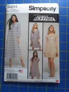 Simplicity 0914 Pattern Dress in 3 Lengths w/Bodice Variations Misses 6-14 Uncut - Picture 1 of 4