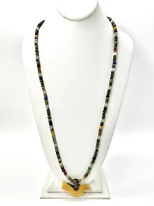 Carolyn Pollack Relios Sterling Silver Necklace Yellow Jasper Bird Multi Stone - Picture 1 of 7