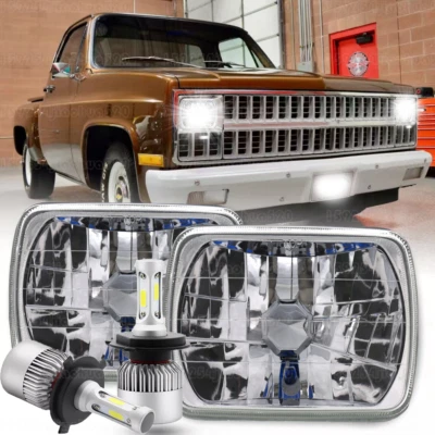 Faros LED 5x7" 7x6" pulgadas proyector H4 haz alto/bajo apto para Chevy K10 K20 C10 C20 Foto 1 de 4