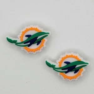 NFL Miami Dolphins Football Team For Crocs Shoe Charms Jibbitz - 2 pieces - Picture 1 of 1