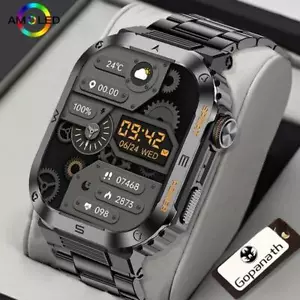 Rugged Durable Military Smart Watch Waterproof 2.01'' HD Display Bluetooth Voice - Picture 1 of 29