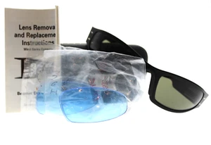 Vintage IBEAMS 'Beamer' Matte Black Aluminum Wrap Sunglasses w/ Case USA - Picture 1 of 16