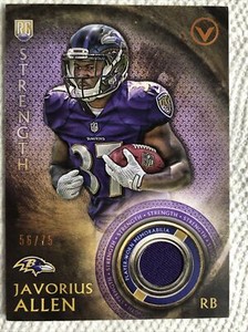 2015 Topps Valor Rookie Relics Strength #VRR-JAL Javorius Allen #’d 56/75 Ravens