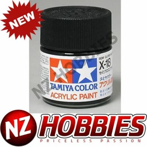 TAMIYA TAM81018 Acrylic X18 Semi Gloss Black - Picture 1 of 2