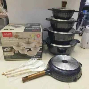 5 piece Aluminium Florence Feature non-stick Pan with frying pan set black - Picture 1 of 2