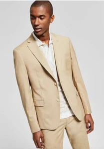 NEW W TAGS Alfani Men's Slim-Fit Caramel Suit Jacket 46R - Picture 1 of 3