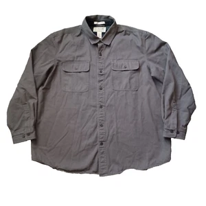 LL Bean Shirt Men XL Gray Shacket Button Up Traditional Fit Plaid Lined Y2K - Picture 1 of 17