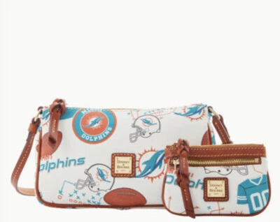 DOONEY & BOURKE MIAMI DOLPHINS LEXI CROSSBODY AND COIN PURSE NEW - Image 1 of 4