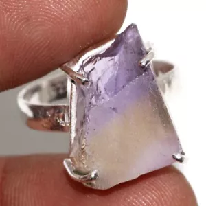 925 Silver Plated-Amethyst Ethnic Rough Ring Jewelry US Size-8 JW - Picture 1 of 3