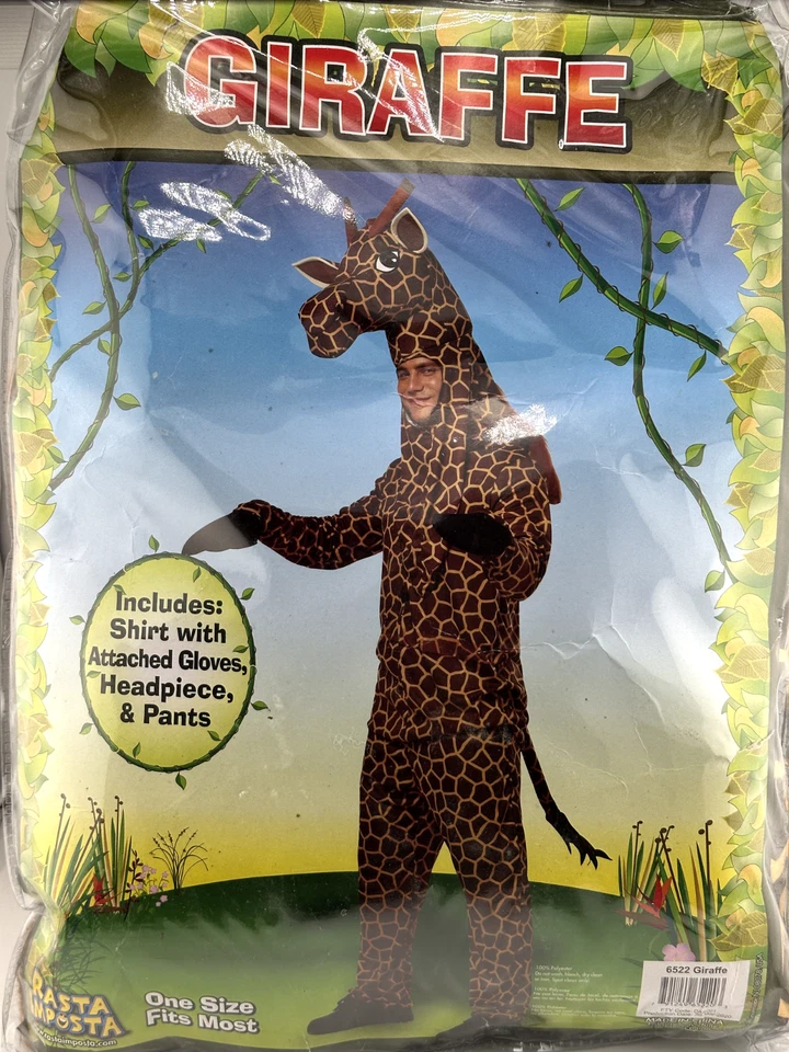 Жираф животное взрослых комический костюм коричневый пятнистый рубашка Хэллоуин Rasta Imposta - Изображение 1 из 1