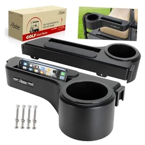 Golf Cart Armrest with Cup Holder Compatible with EZGO/Club Car/Yamaha & Black - Picture 1 of 7