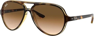 Ray Ban RB4125 Aviator Light Havana Brown Gradient Cats 5000 Sunglasses - NIB - Image 1 of 4