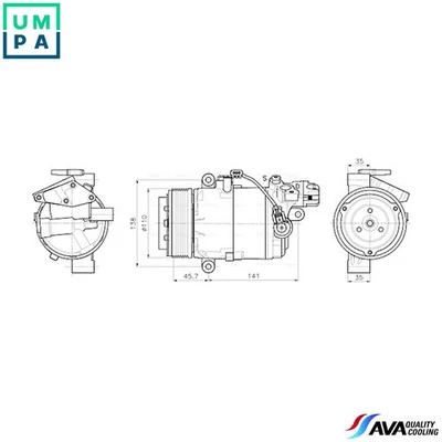 COMPRESSOR AIR CONDITIONING BWAK630 FOR BMW 1/E9/E87/E82/Convertible/E88 2.0L - Image 1 of 4