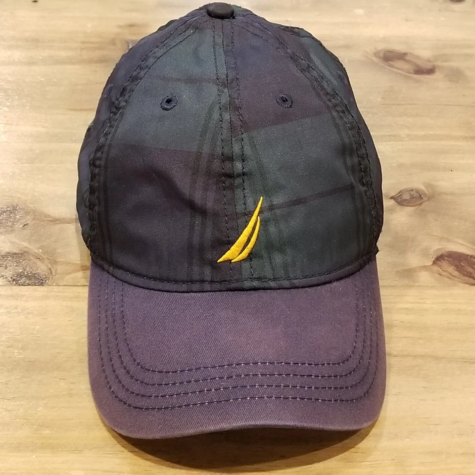 Chapéu náutico vintage alça traseira verde xadrez veleiro tamanho único pai - Imagem 1 de 4