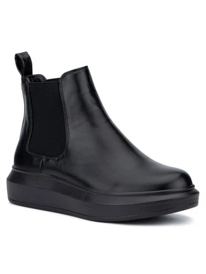 OLIVIA MILLER Womens Black Heel Pull-Tab 1" Platform Mae Wedge Chelsea Boot 6 - Image 1 of 4