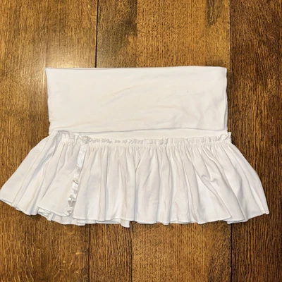 Vtg 90s Y2K Abercrombie & Fitch Fold Over Ruffle Micro Mini Skirt Small Coquette - Image 1 of 4